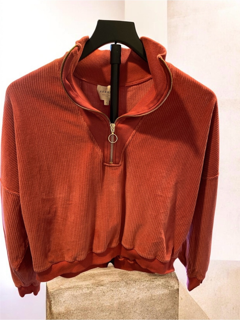 SÉZANE Salome Corduroy Zip Pullover - Picture 3 of 5
